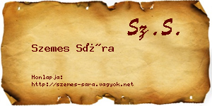 Szemes Sára névjegykártya